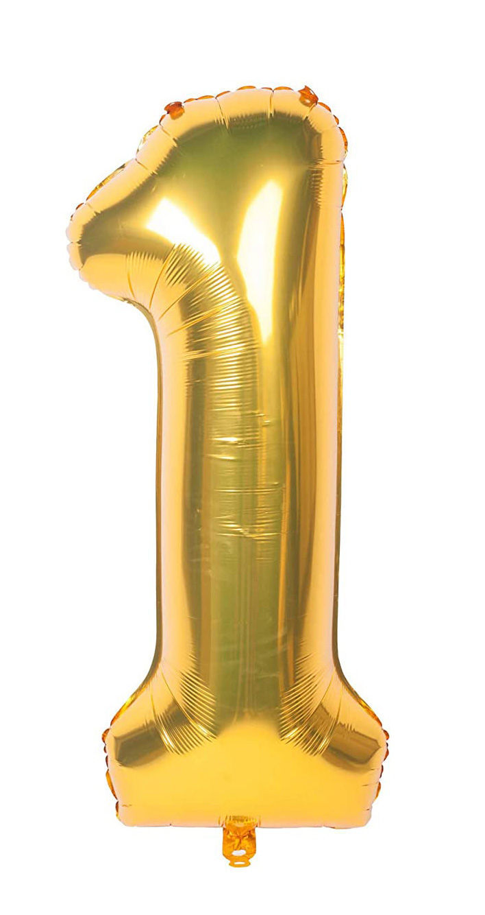 Picture of 34'' Foil Balloon Number 1 - Gold (helium-filled)