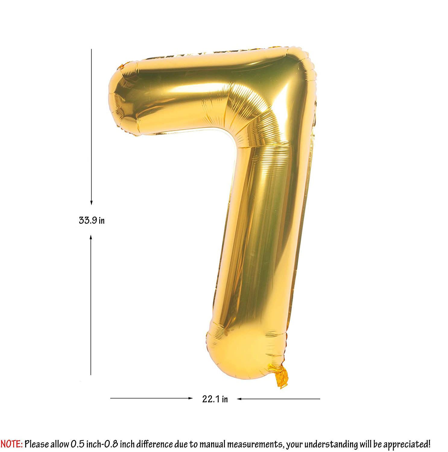 Picture of 34'' Foil Balloon Number 7 - Gold (helium-filled)