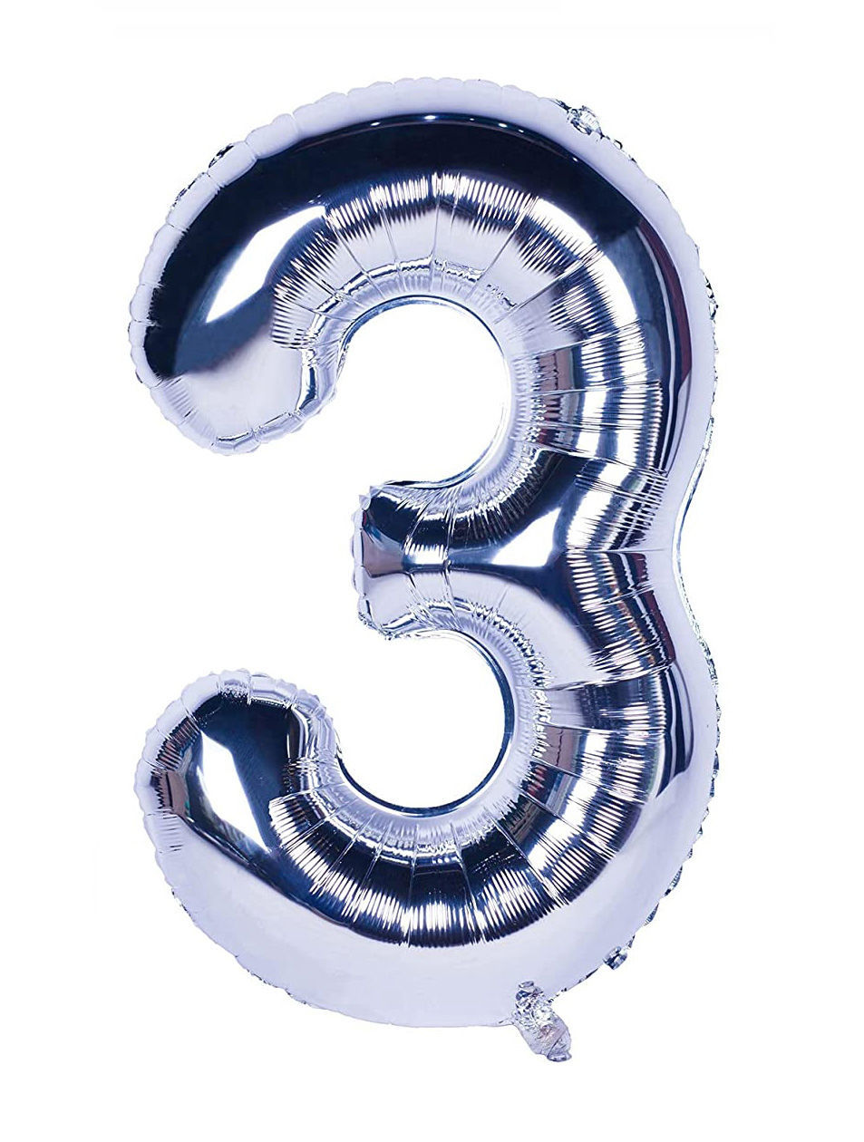 Picture of 34'' Foil Balloon Number 3 - Silver (helium-filled)