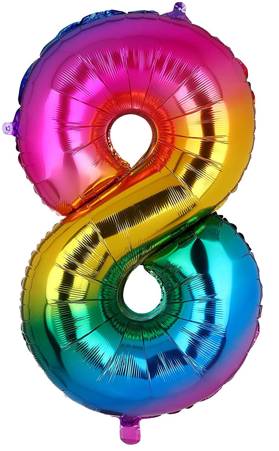 Picture of 34'' Foil Balloon Number 8 - Bright Rainbow (helium-filled)