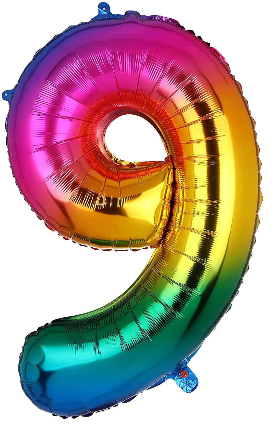 Picture of 34'' Foil Balloon Number 9 - Bright Rainbow (helium-filled)