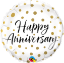 Picture of 18" Happy Anniversary Gold Dots Foil Balloon (helium-filled)