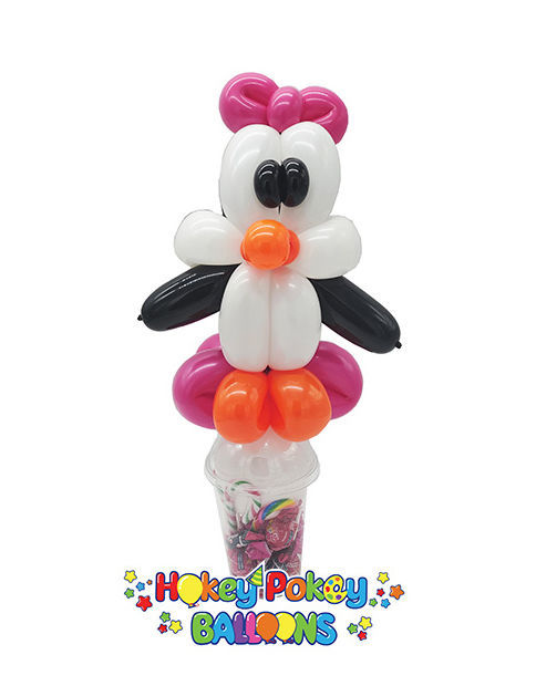 Picture of Penguin with Bow - Balloon Candy Cup