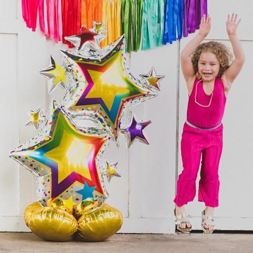 Picture of 59'' Colorful Star Cluster -  AirLoonz Balloon (air-filled)