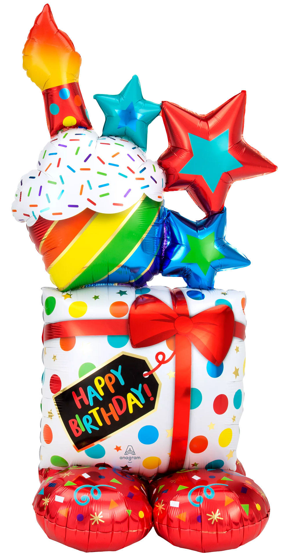 Picture of 55'' Stacked Birthday Icons AirLoonz Balloon (air-filled)