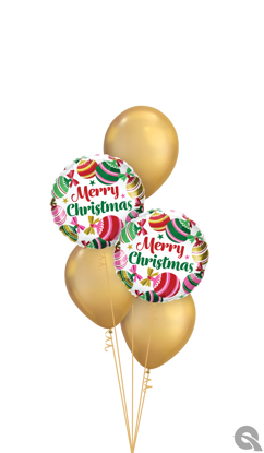Picture of Christmas Ornaments with Chrome - Balloon Bouquet of 5