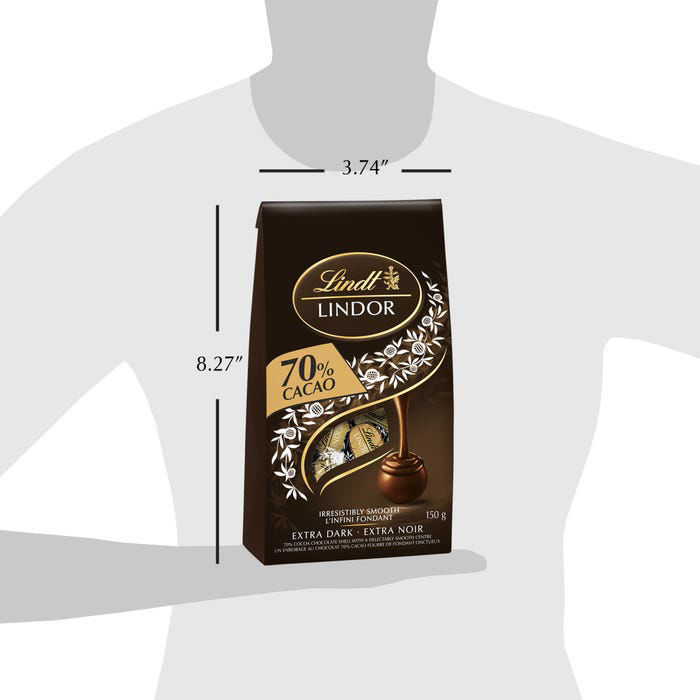 Picture of Lindt LINDOR 70% Cacao Dark Chocolate Truffles, 150-Gram Bag