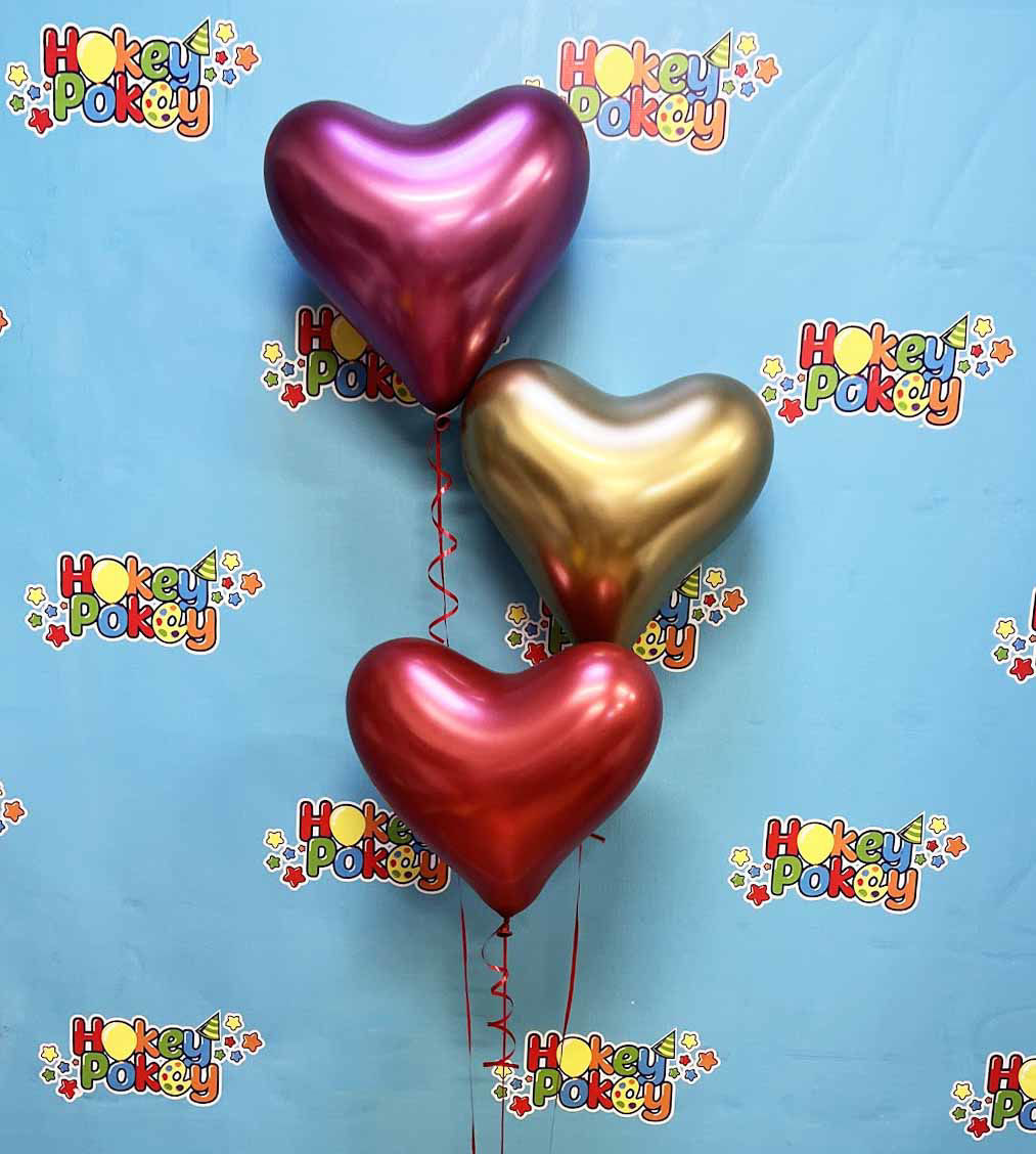 Picture of 14'' Shiny Hearts Latex Balloon Bouquet (up to 50 balloons)