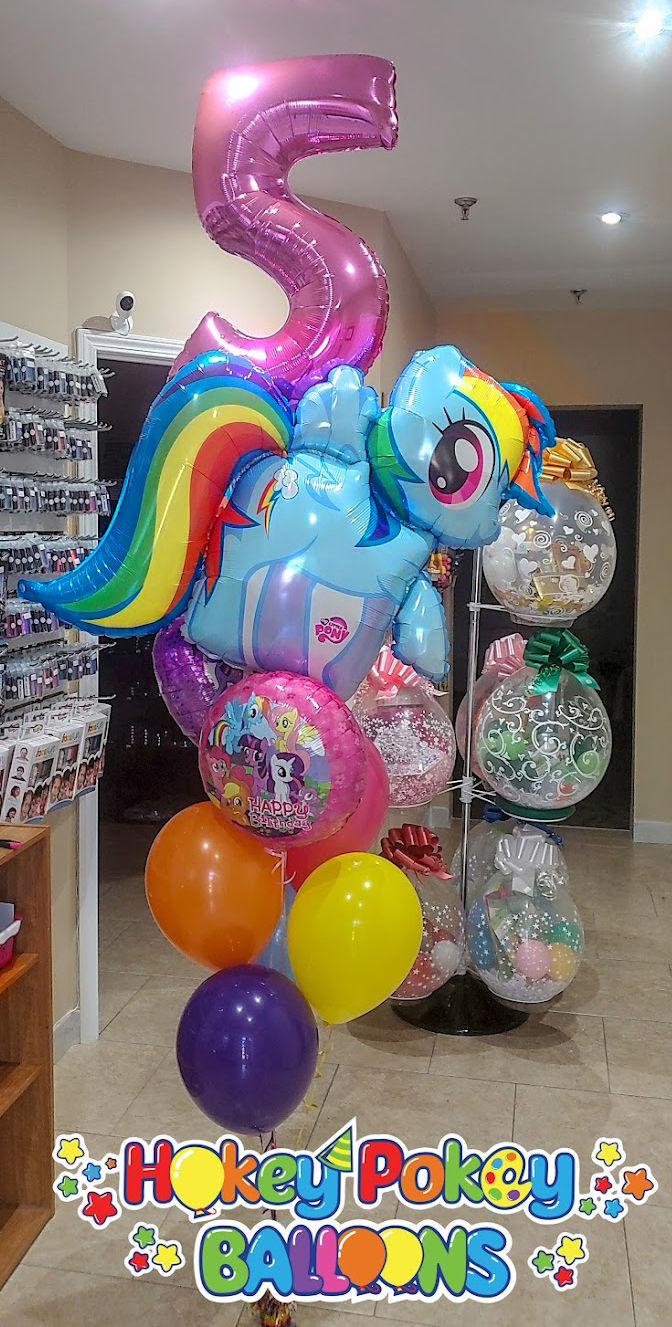 Picture of My Little Pony Rainbow Dash with Number - Balloon Bouquet  (9pc)
