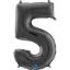 Picture of 26'' Black Number 5 - Foil Balloon (helium-filled)