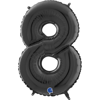 Picture of 26'' Black Number 8 - Foil Balloon (helium-filled)