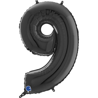 Picture of 26'' Black Number 9 - Foil Balloon (helium-filled)