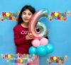 Picture of 16'' Foil  Number - Balloon Table Centerpiece Arrangement (air filled)