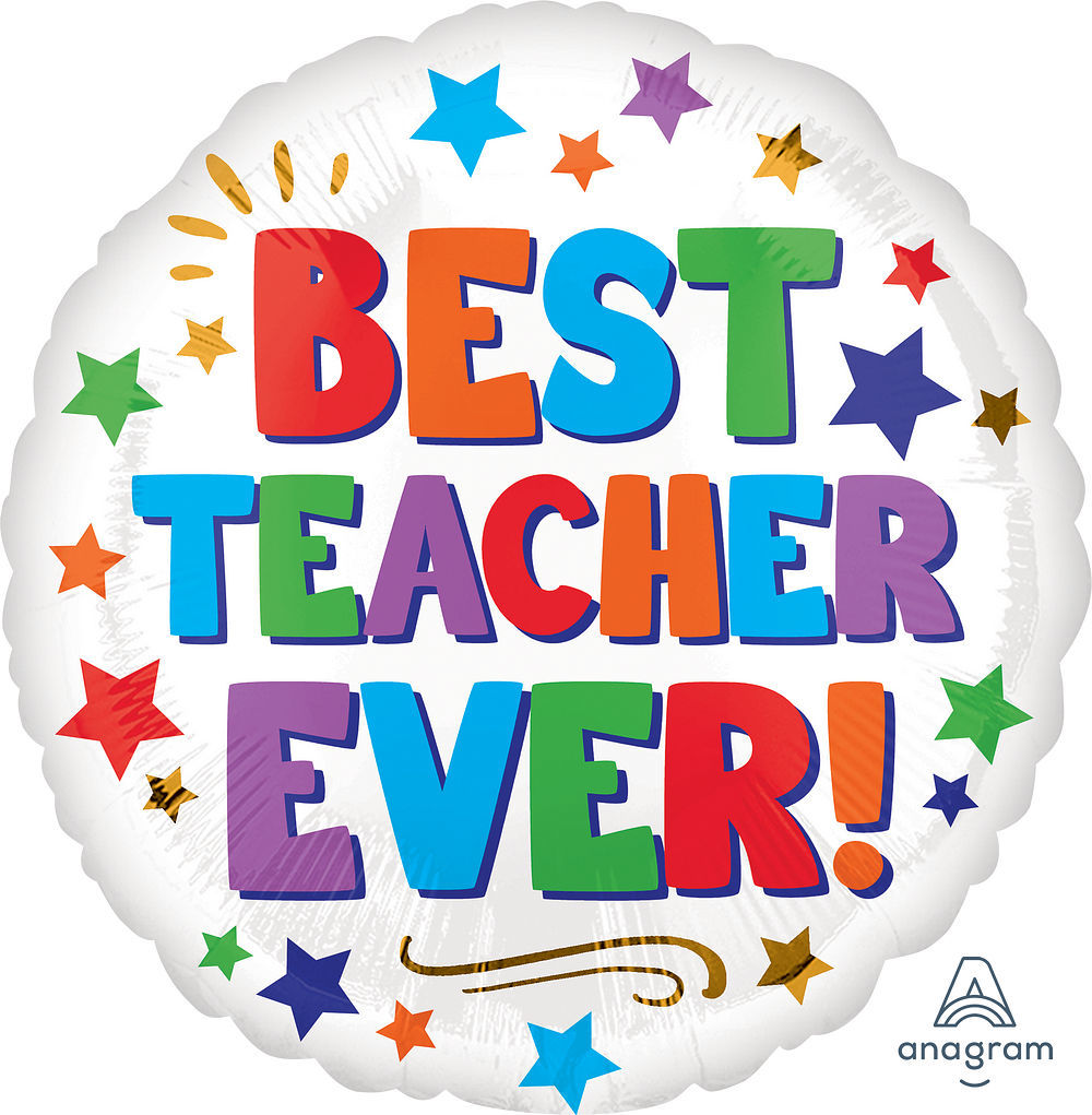 Picture of 17" Best Teacher Ever Foil Balloon  (helium-filled)