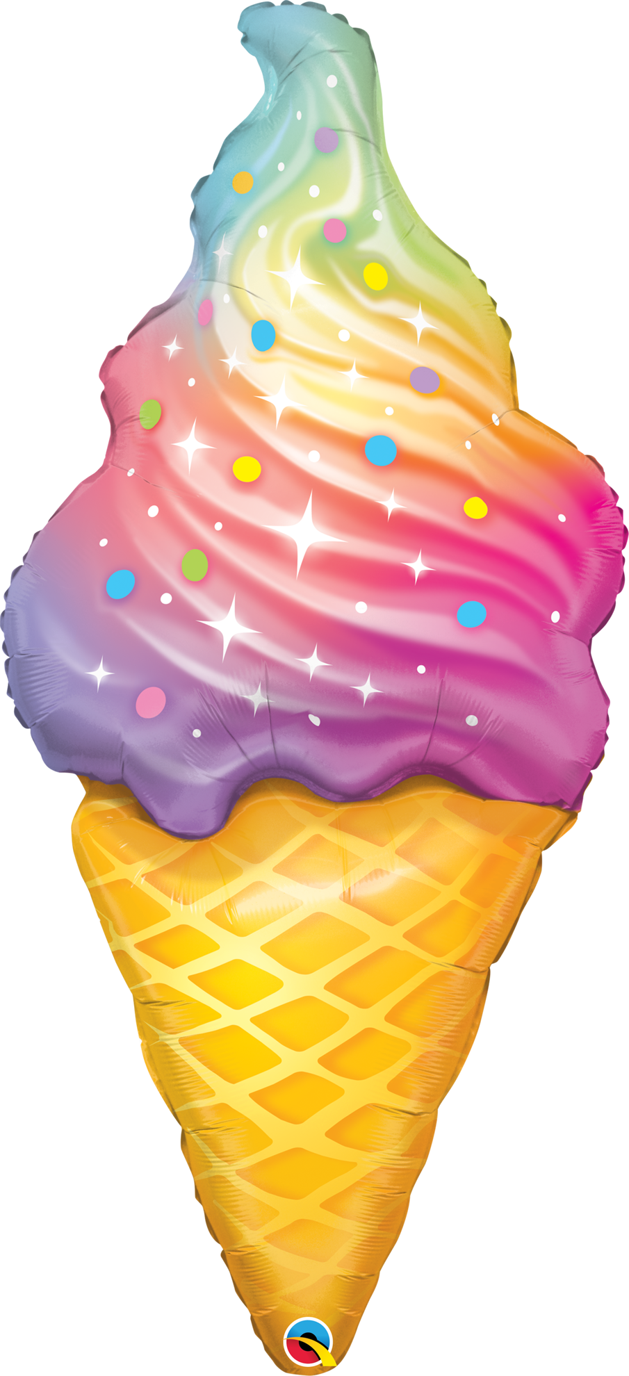 Picture of 45" Rainbow Swirl Ice Cream - Foil Balloon  (helium-filled)