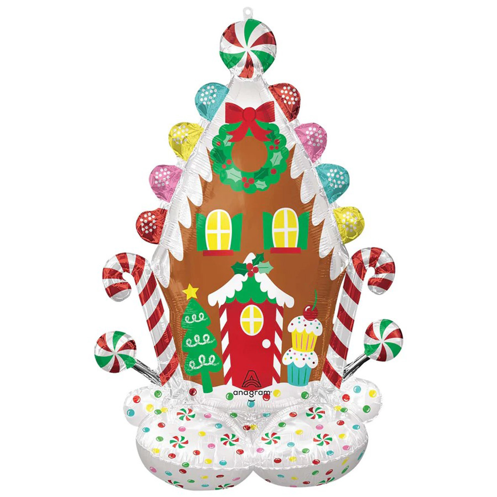 Picture of 51'' Christmas Gingerbread House AirLoonz Balloon (air-filled)  