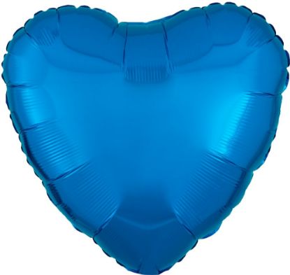 Picture of 17" Metallic Blue Heart Foil Balloon (helium-filled) 