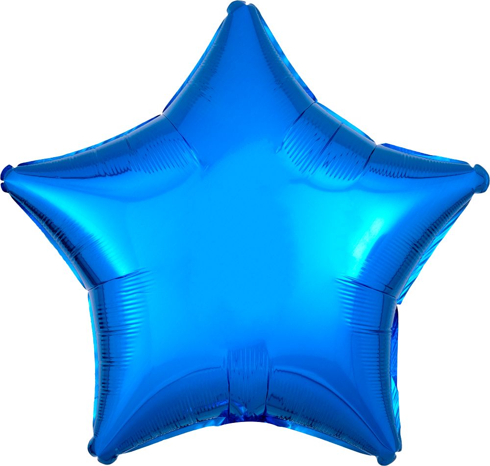 Picture of 19" Metallic Blue Star Foil Balloon (helium-filled) 