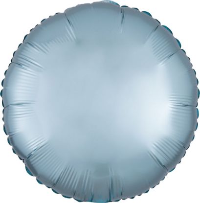Picture of 18" Satin Luxe Circle Pastel Blue Foil Balloon  (helium-filled) 