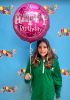 Picture of 18''  Birthday Pink Sparkle Balloon (helium-filled)