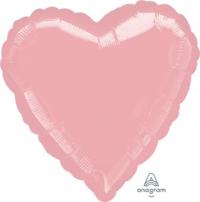 Picture of 18" Heart Pearl Pastel Pink Foil Balloon (helium-filled)