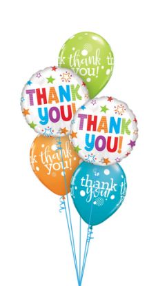 Picture of Standard Thank you - Balloon Bouquet of 5  (Random colors)