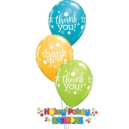 Picture of 11'' Thank you - Festive Balloon Bouquet (up to 13 balloons)