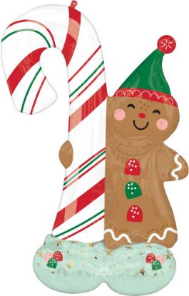 Picture of 51'' Merry Christmints Gingerbread Man AirLoonz Balloon (air-filled)