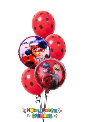 Picture of Miraculous Ladybug, Tiki & Cat Noir - Balloon Bouquet (5 pc) 